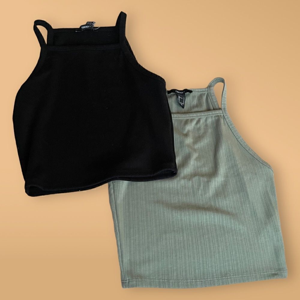 Forever 21 | NWOT Ribbed Cropped Tank Top Size XS Set of Two